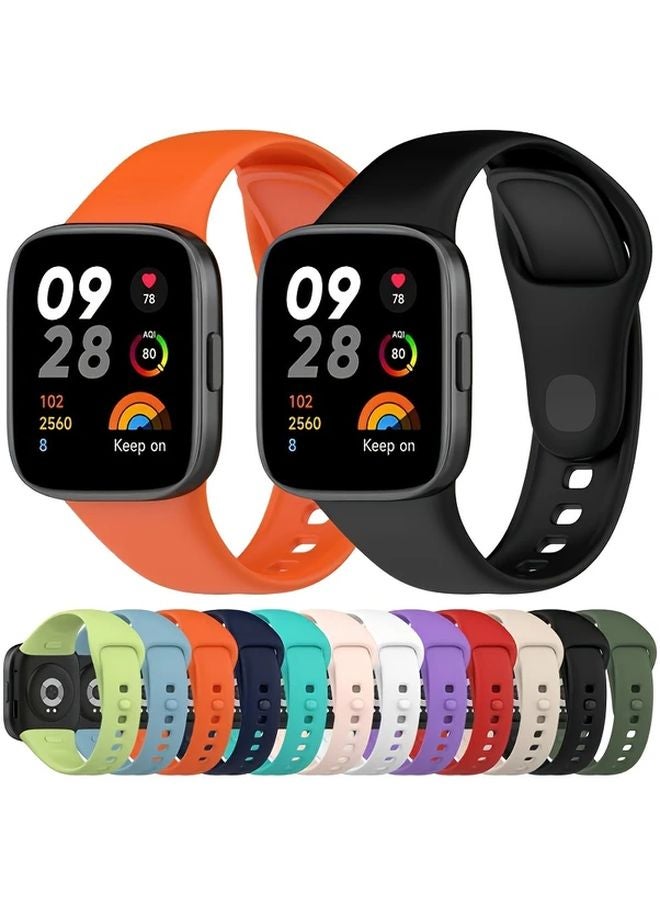 Redmi Watch 3 Smartwatch Band Orange Silicone Strap Durable Comfort Fit - Image 2